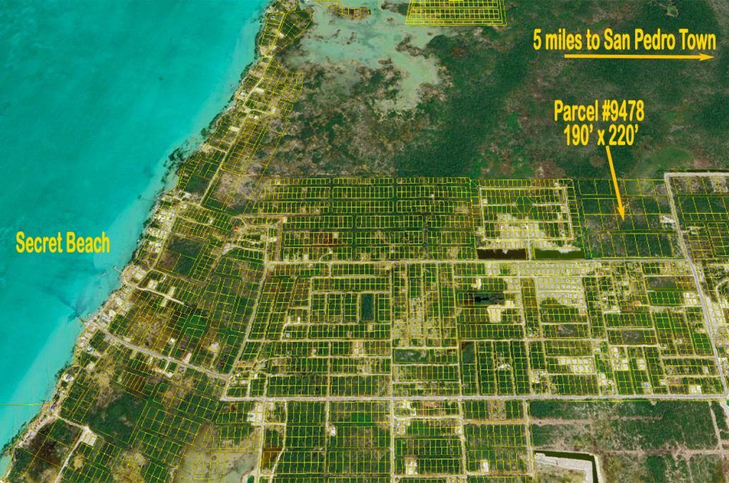 survey map overlay of Ambergris Caye secrete beach subdivision